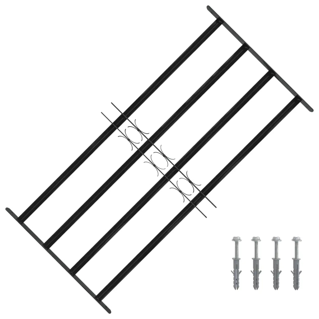 Griglia Finestra 115 x 60 cm Acciaio verniciato a polvere Nero 42020565