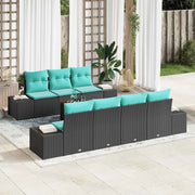 Set Divano da Giardino 8 pz Nero polyrattan 3347921