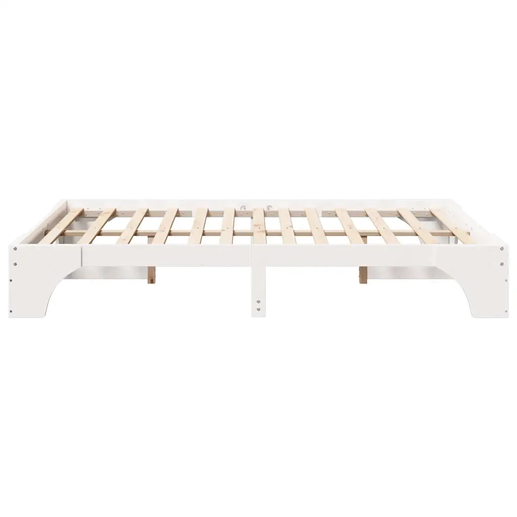 Letto matrimoniale | Letto per adulti | Struttura del letto Bianco 150 x 200 cm Pino massello
