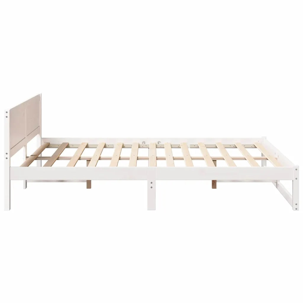Struttura del letto-Giroletto-Rete del Letto Bianco 140 x 200 cm Pino massello 877521