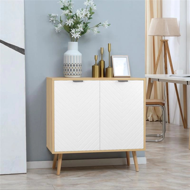 MOBILE MULTIUSO MODERNO CON RIPIANO INTERNO REGOLABILE 77X35X77.5 CM BICOLOR