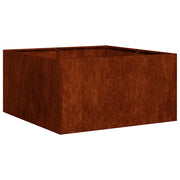 Fioriera | Cassetta per fiori | Vaso Arrugginita 80x80x40 cm in Acciaio Corten