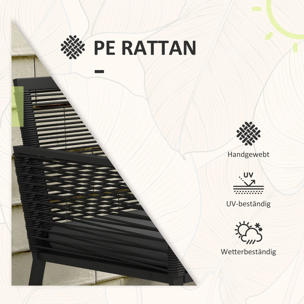 Set Giardino 3 Pezzi ¨C Minimal ¨C Nero Grigio 53x57x77 cm