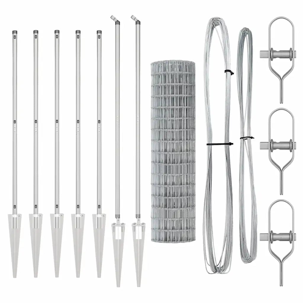 Recinzione da Giardino | Recinzione con Posto Argento 1,2 x 10 m Acciaio