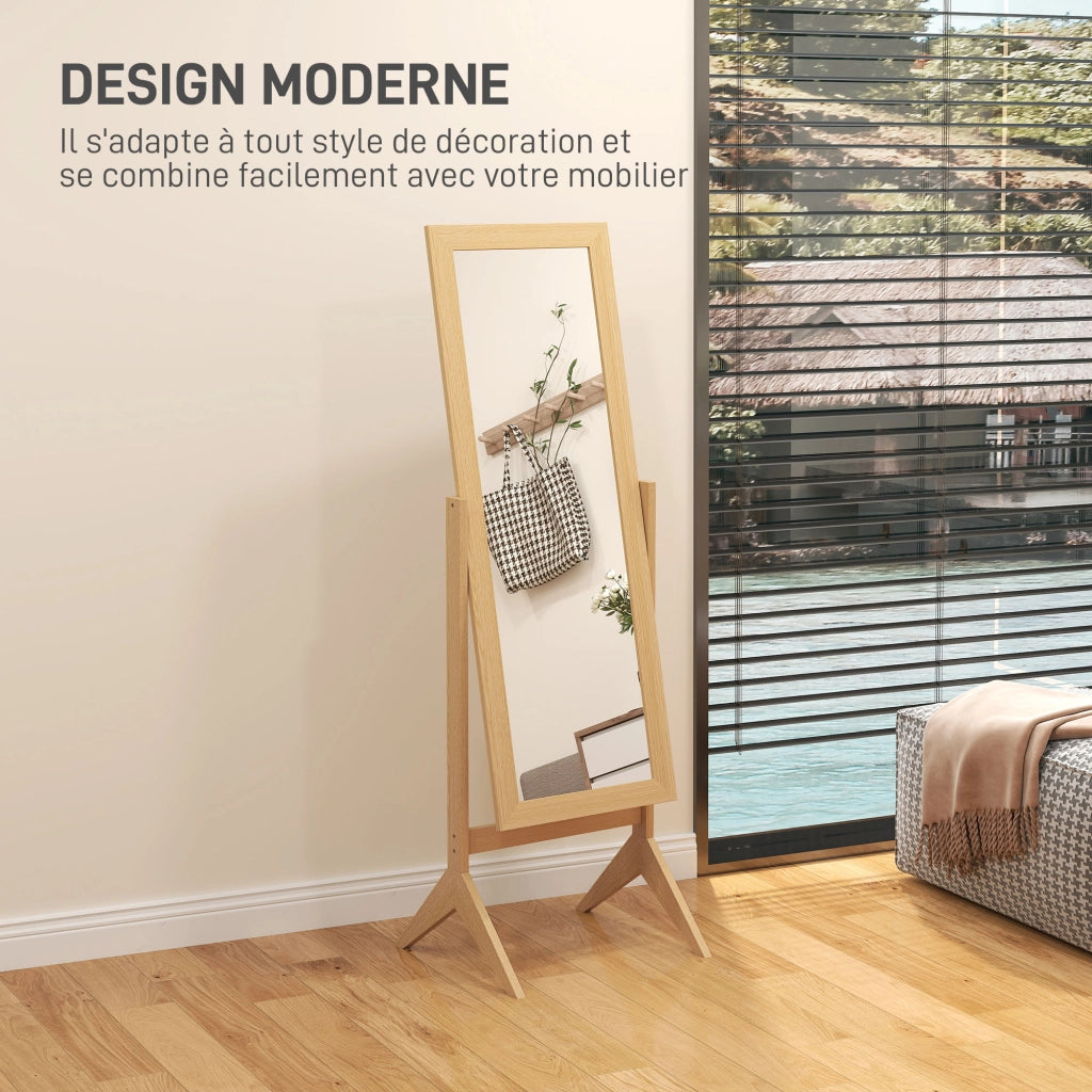Specchio a Pieno Pieghevole Regolabile ¨C zephmum ¨C Rovere 47x46x148 cm