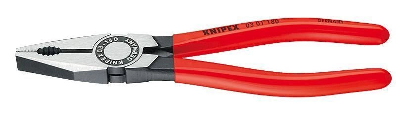 Knipex 03 01 200 EAN Pinza Universale 200 mm acciaio speciale temprato ad olio impugnature in resina DIN ISO 5746 colore Rosso