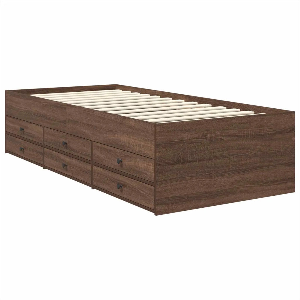 Daybed Rovere Marrone e Nero 75 x 190 cm Legno multistrato 3408542