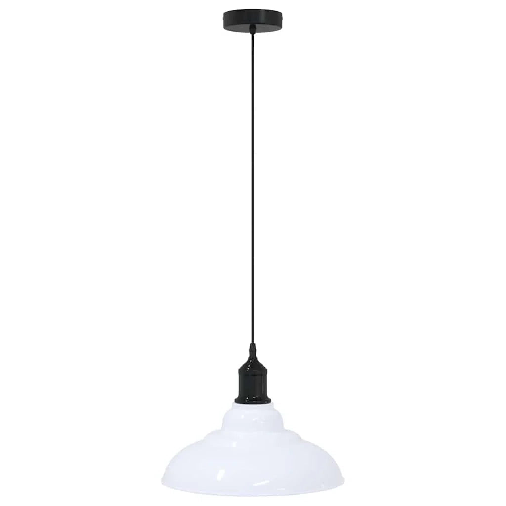 Lampada a sospensione vintage regolabile altezza 120 x 31 x 31 cm design elegante in metallo bianco lucido 02_0058009