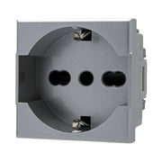 Trade Shop - Presa Schuko 2p+t 16a Silver Compatibile Bticino Axolute Sd21400t -