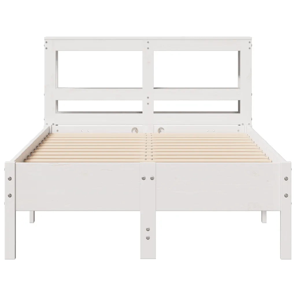 Letto senza Materasso Bianco 120x200 cm Legno Massello di Pino 3306151