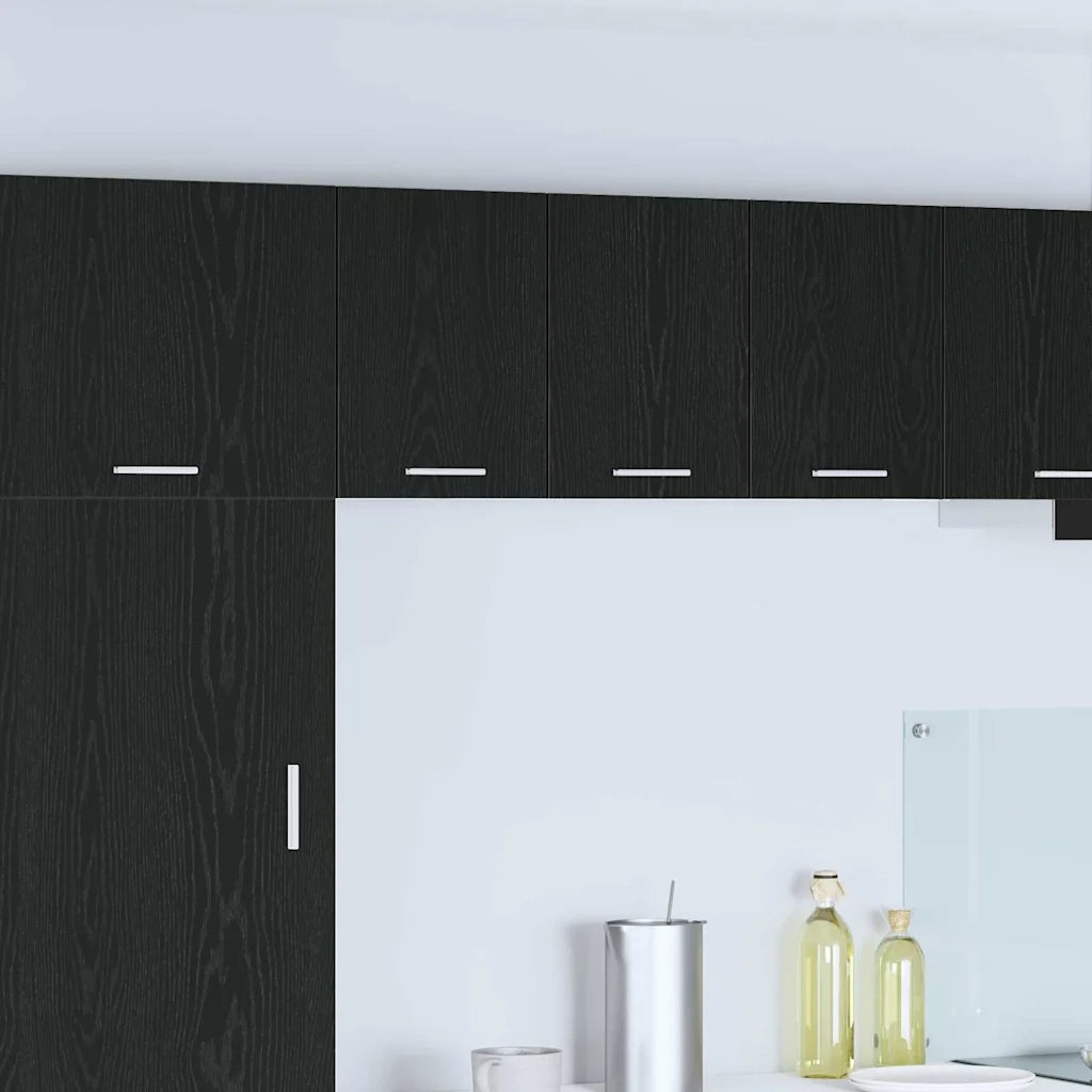 Armadio pensile con porta Rovere Nero e Bianco 30 x 31 x 40 cm 884116