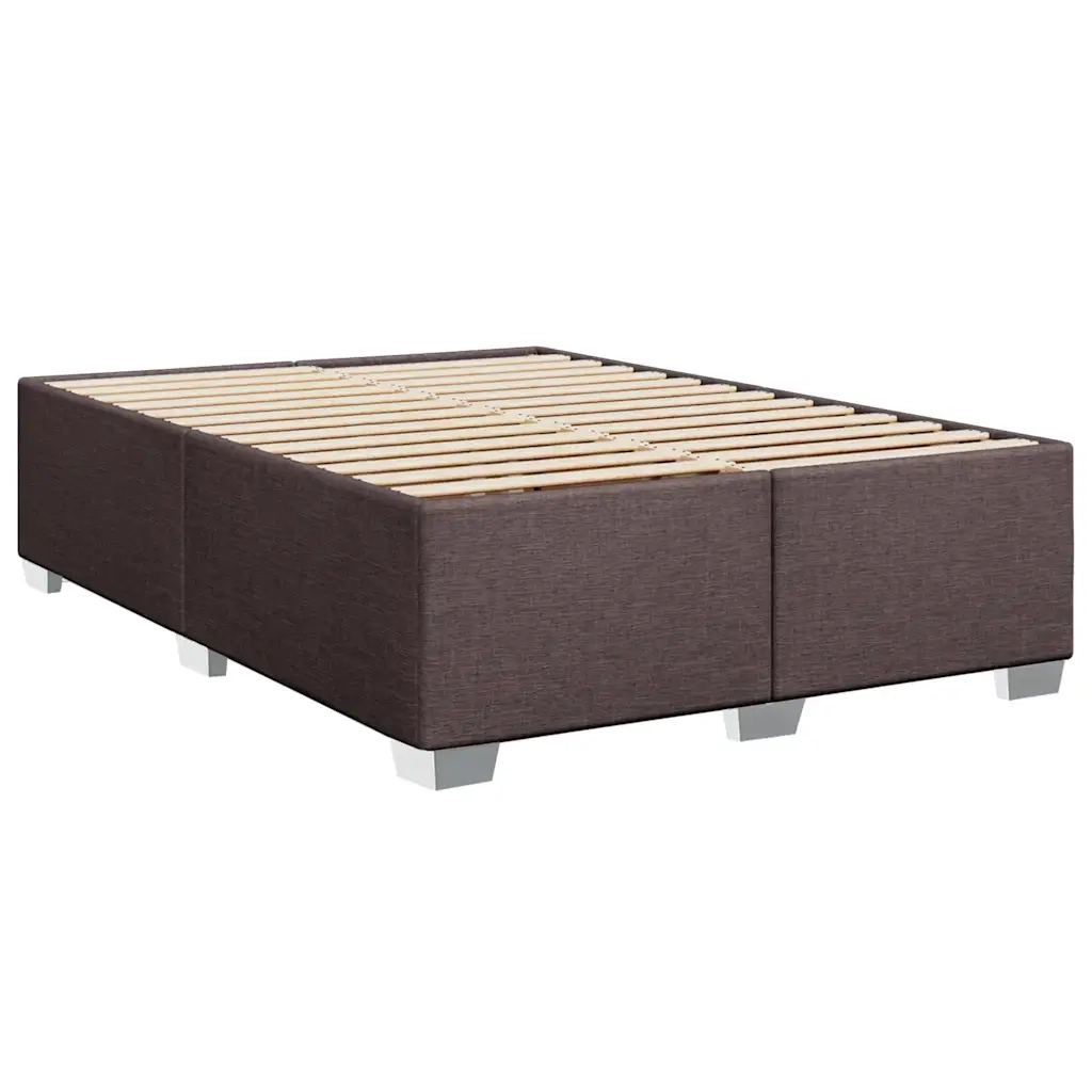 Giroletto a Molle con Materasso Marrone Scuro 140x190cm Tessuto 3285900