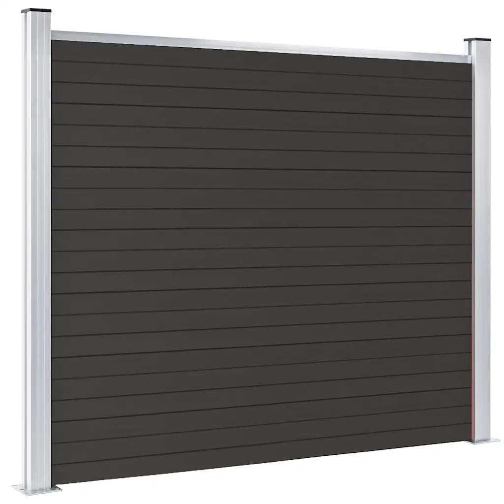 Pannello di recinzione | Recinzione da Giardino in WPC 180x146 cm Nero