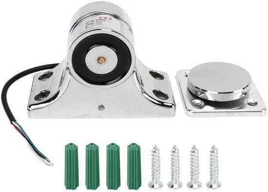 Blocco Magnetico per Porte - Blocco Porta in Vetroresina - 55 Kg di Potenza di Attrazione - Argento - Soluzione di Sicurezza - Prevenzione di Incendio - Adatto per Porte di Vetro