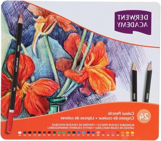 Set di 24 matite colorate di alta qualità - ideale per inchiostri, disegni e illustrazioni