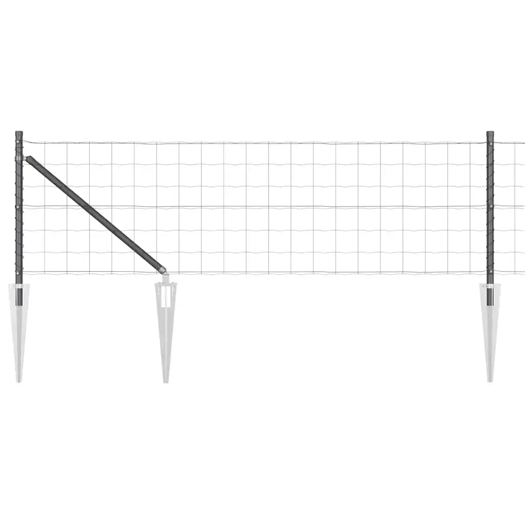 Recinzione con pali. Grigio 0.6 x 10 m Acciaio