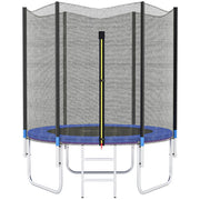 Trampolino Elastico con Scaletta e Rete di Sicurezza. in Acciaio e Plastica. ?180x200 cm. Blu