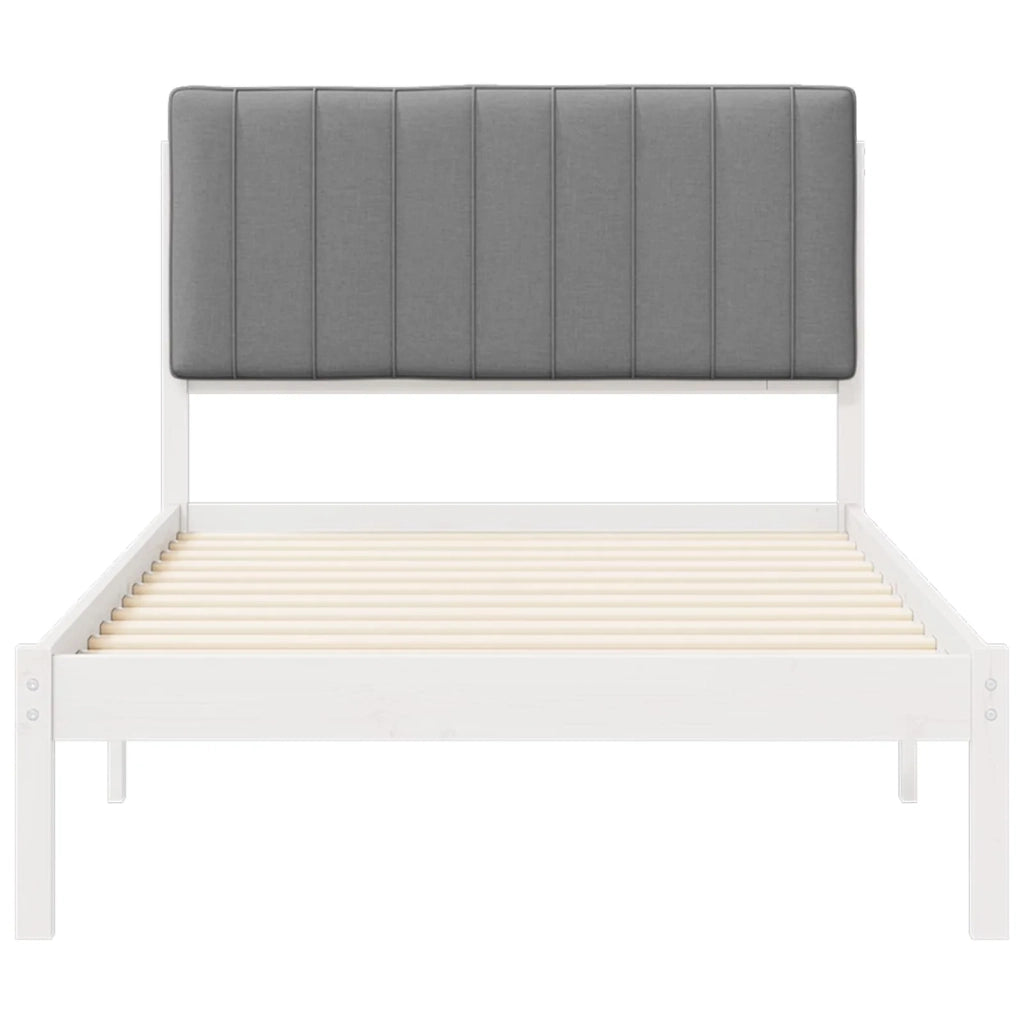 Letto con Testiera Rivestita Grigio chiaro 100 x 200 cm 878073