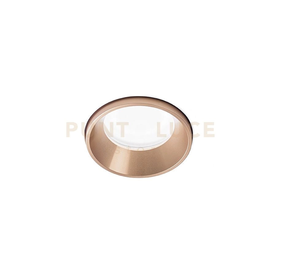THESSALY faretto da Incasso 1 Luce Bordo Raso rame spazzolato IP54 attacco GU10 d.6cm