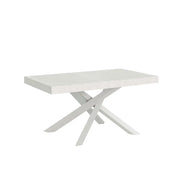 Tavolo allungabile 160/420x90 cm Volantis Premium colore bianco frassino gambe bianche