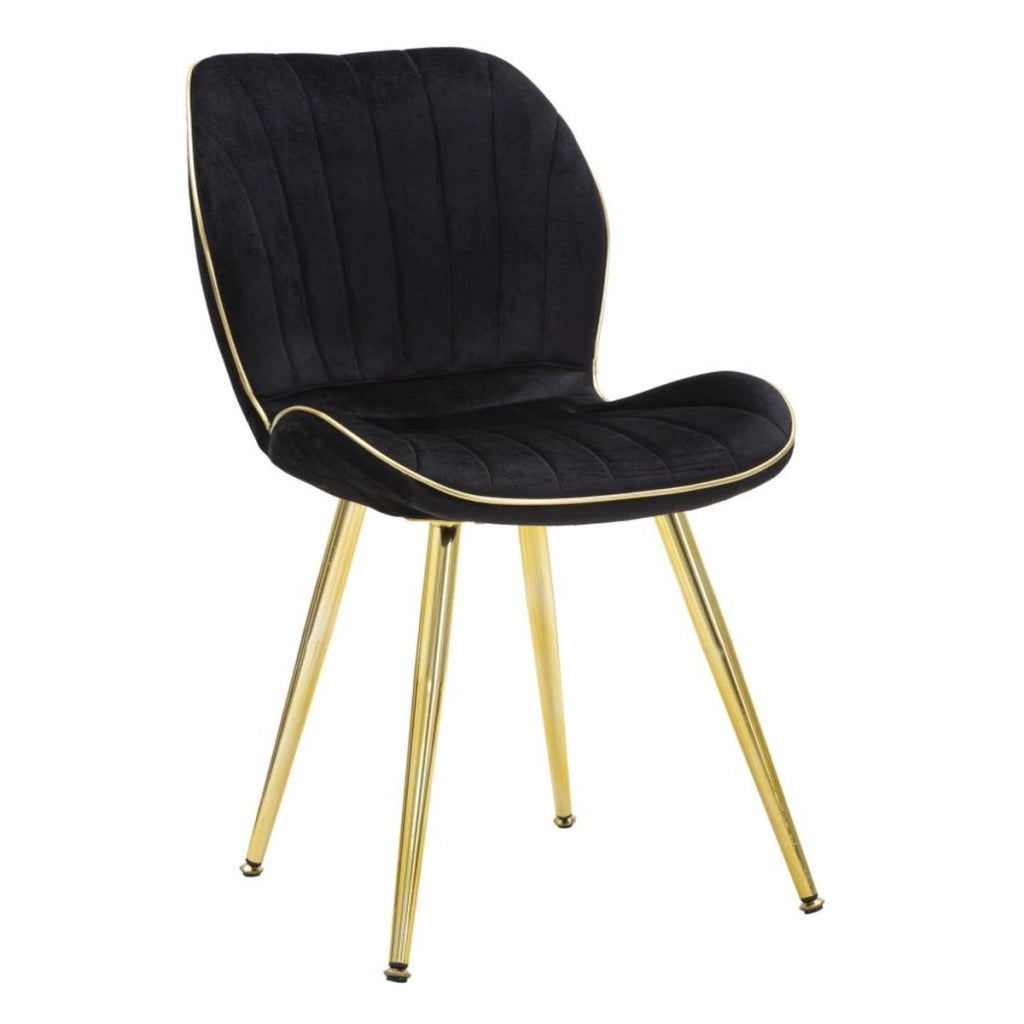 Sedia Paris Space nera e oro in velluto — set 2 pezzi