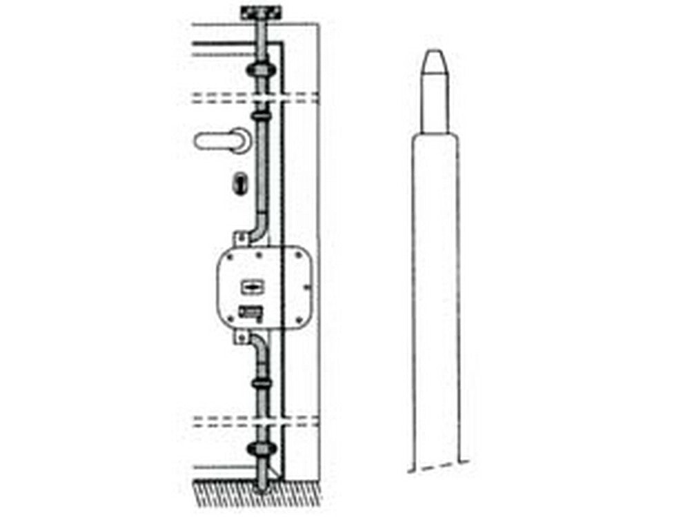 1pz asta telescopica curva per serratura triplice 91-01 - ø mm.18 (91-01) cod:ferx.fer214230