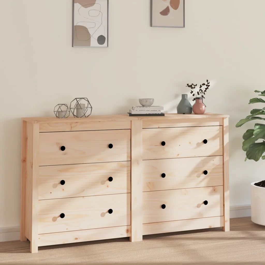 Credenza-Buffet-Armadio da cucina 140x35x80 cm in Legno Massello di Pino