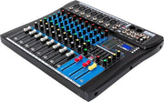 Mixatore stereo 8 canali - Bluetooth, XLR, USB e AUX - Nero