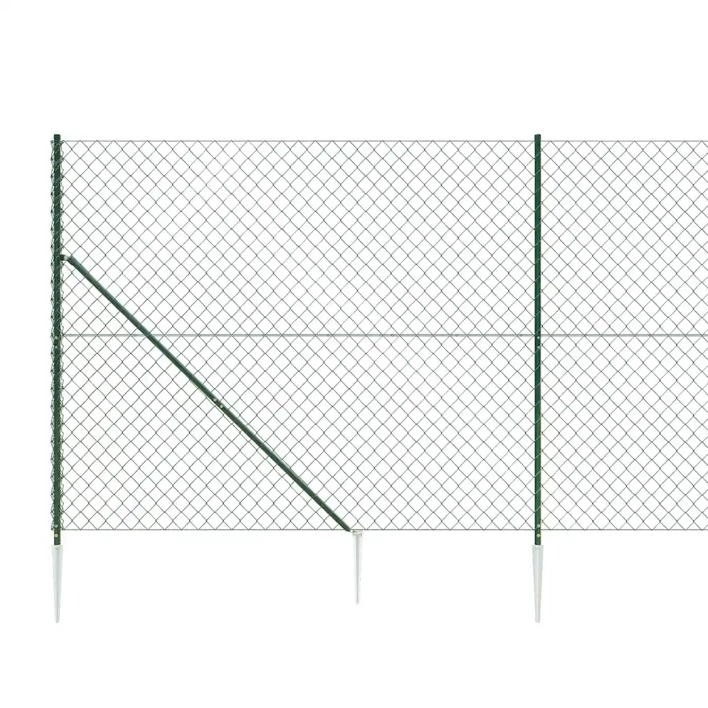Recinzione da Giardino | Recinzione a Rete con Picchetti Ancoraggio Verde 1,8x25 m