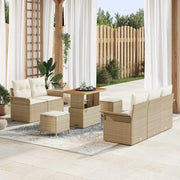 Set Divano da Giardino con cuscino 8 pcs Beige e Crema 3364031