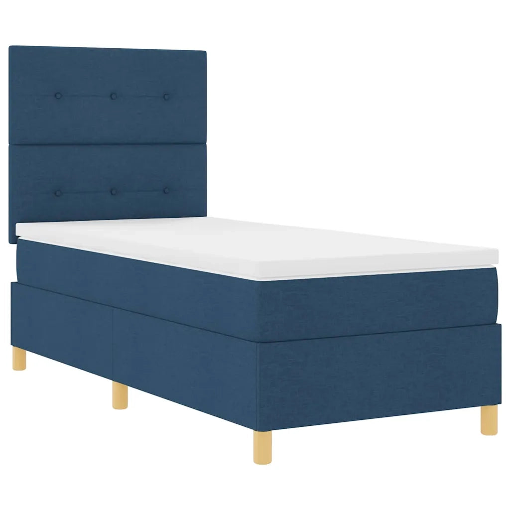 Letto a Sorgente LED con materasso Blu 100 x 200 cm Tessuto