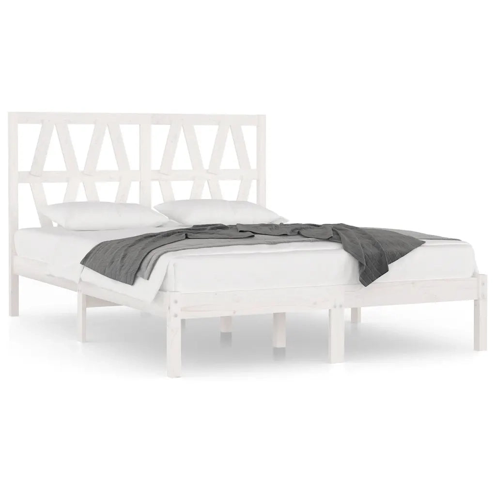 Giroletto-Struttura Letto Bianco in Legno Massello di Pino 120x200 cm 244381