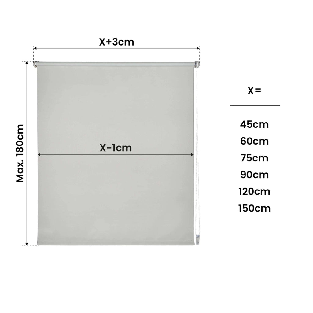 Tenda a Rullo Avvolgibile Oscurante EasyFix, Facile Da Installare, Fissaggio a Clip Senza Viti Grigio 150x180 cm