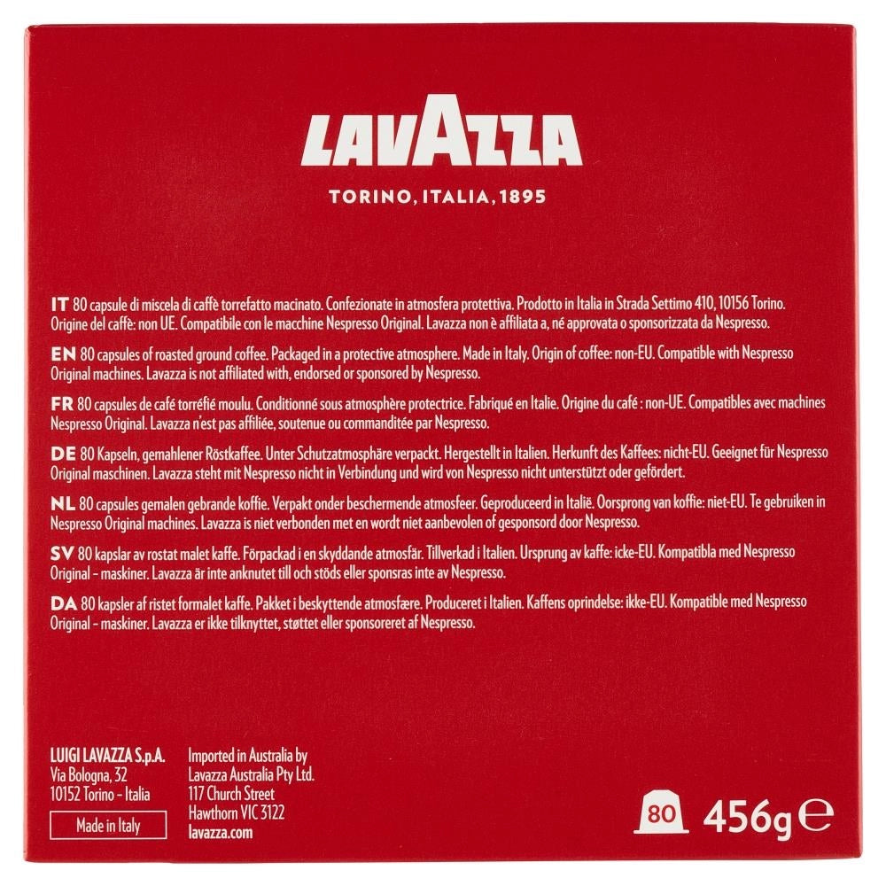 Lavazza Capsule Compatibili Nespresso Qualità Rossa, 80 Capsule