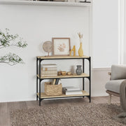 Libreria-Scaffale per Libri-Mobile di Stoccaggio Rovere Sonoma 80x33x70,5cm Legno Multistrato e Acciaio