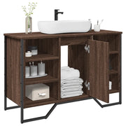 Mobile Lavabo Bagno-Armadietto da bagno Rovere Marrone 91x35x60cm in Truciolato 891034