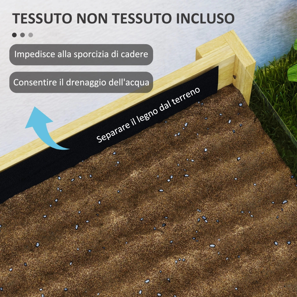 Fioriera Rialzata in Legno di Abete con Fori Drenaggio ¨C Zephmum ¨C 110x50x80 cm