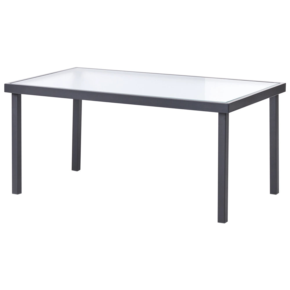 Set da giardino grigio scuro Set da salotto in acciaio 4 posti con tavolo Stile industriale moderno Giardino Patio Balcone