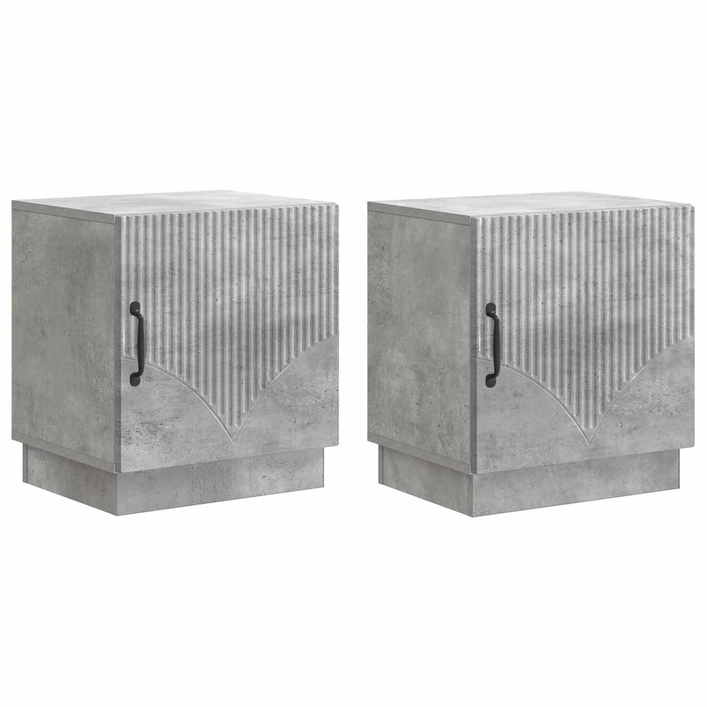 Comodino 2 pcs Grigio Concretè 43 x 34,5 x 47 cm 895262