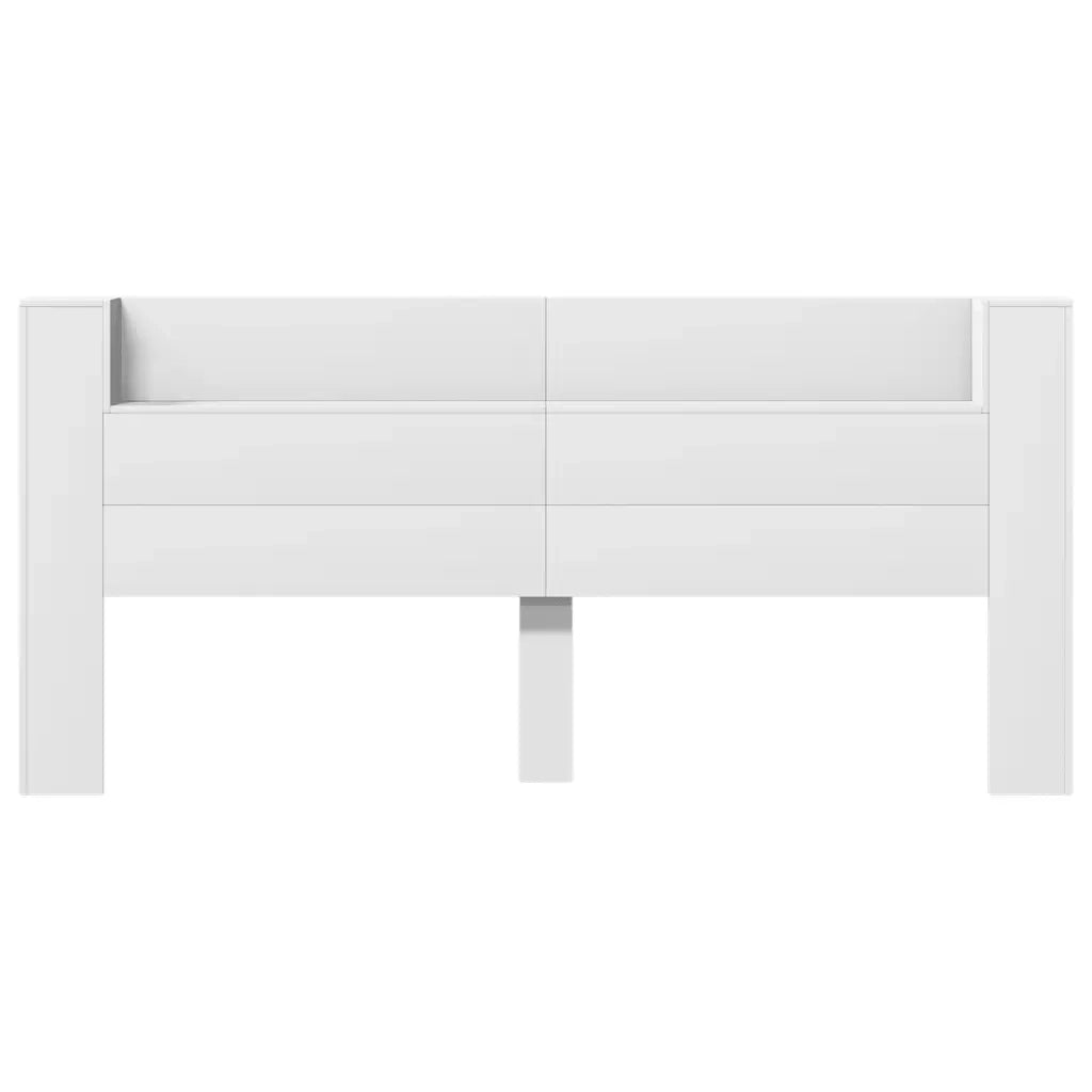 Testiera | Testata con Contenitore a LED Bianca 220x16,5x103,5 cm