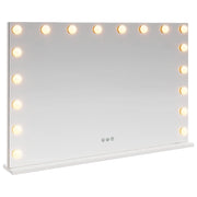 Specchio LED da Vanit¨¤ Bianco 80 x 10 x 52,5 cm Vetro e acciaio