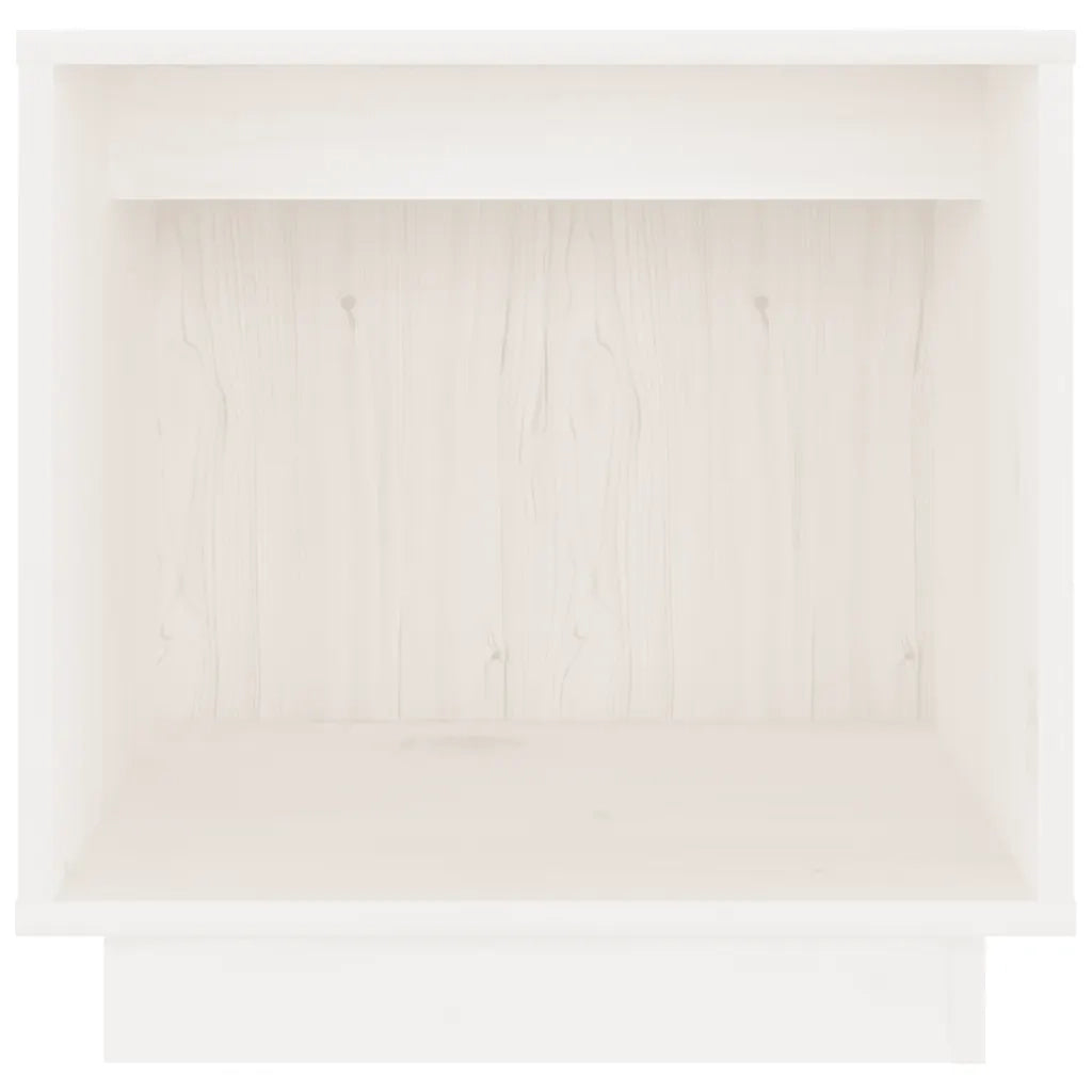 Comodini 2 pz Bianchi 40x30x40 cm in Legno Massello di Pino 813338