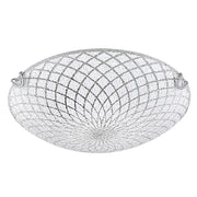 Plafoniera Applique in Vetro Tonda Bivio effetto Cristallo Diametro: Ø 40 mm