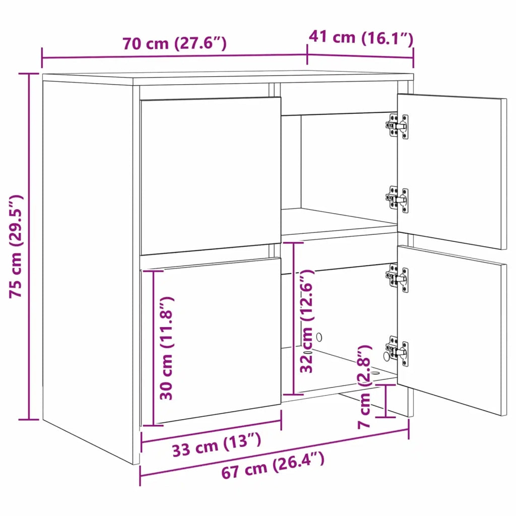 Credenza | Sideboards 2 pcs Legno vecchio 70 x 41 x 75 cm