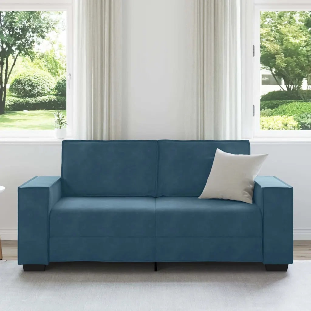 Divano | Divano da soggiorno | Sofa a 2 Posti Blu 180x78x84 cm in Velluto