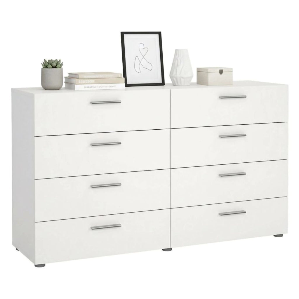 Credenza Phethai, Buffet da soggiorno, Madia da salotto, Dispensa da cucina, 140x40 h82 cm, Bianco