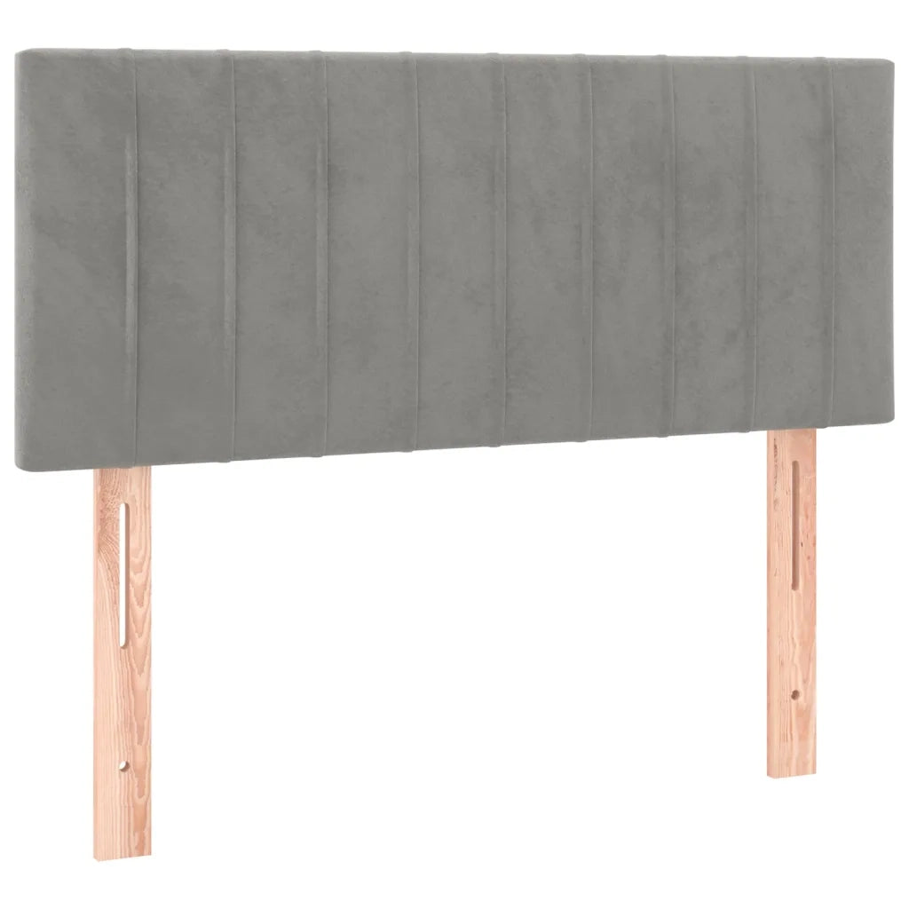 Letto a Molle con Materasso e LED Grigio Chiaro 80x200 cm Velluto 3134489
