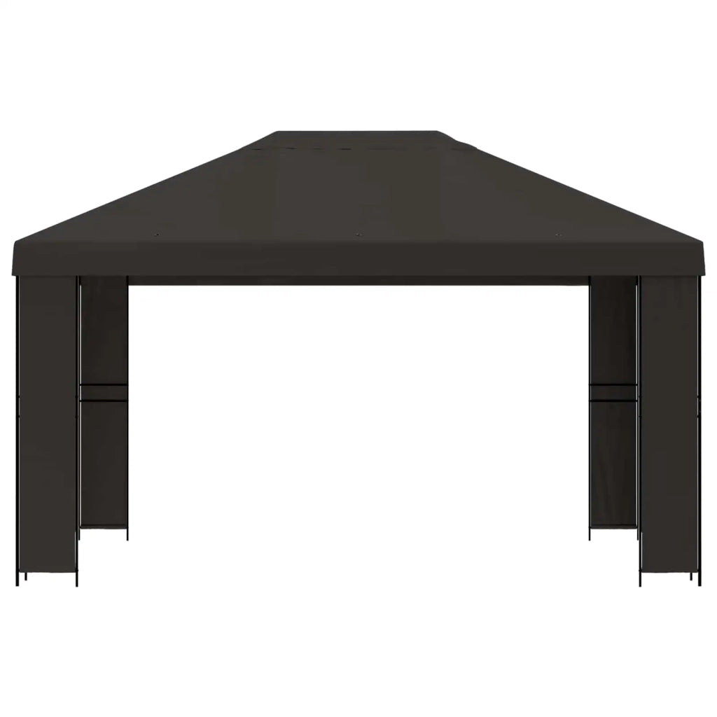 Gazebo | Pergolato 4 ¡Á 3 m Antracite Poliestere e Acciaio 190 gsm