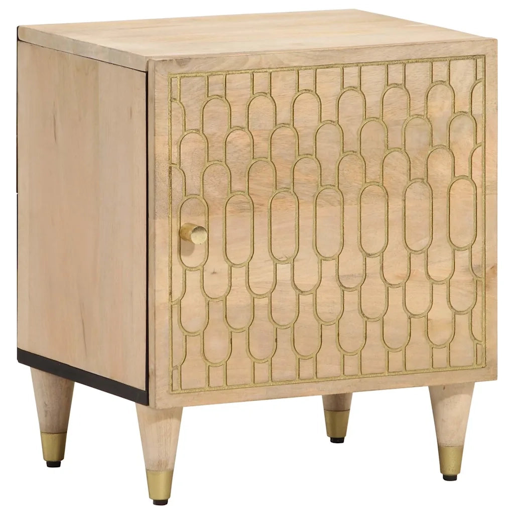 Comodini 2pz-Set di 2 Tavolino da notte 40x33x46 cm in Legno Massello di Mango 522277