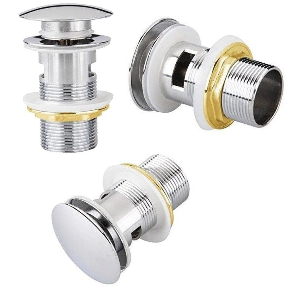 Trade Shop - Tappo A Piletta Scarico Universale Vasca Bagno Lavabo Bidet Click Clack Pilette -